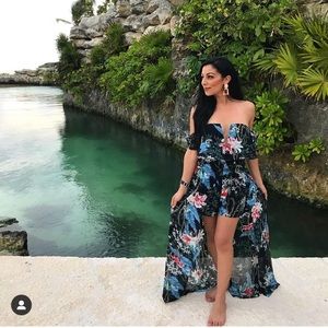 Fashion Nova Romper with Long skirt